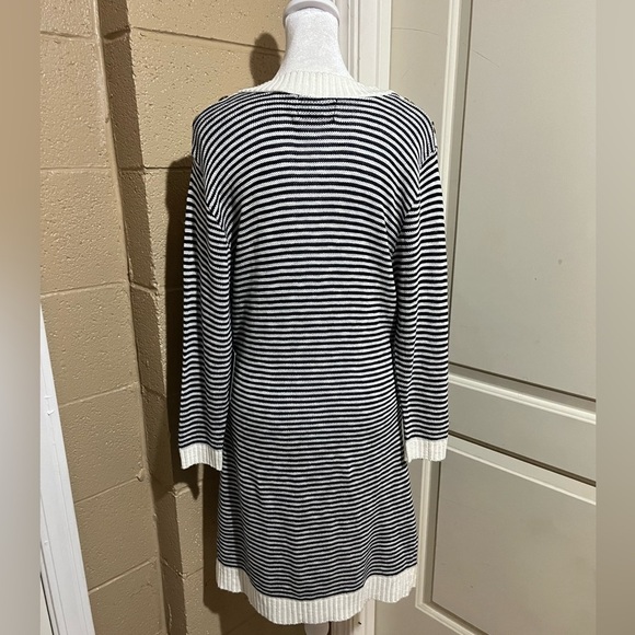 NWT Cynthia Rowley v-neck navy/white sweater 3/4 sleeve dress large - Picture 2 of 11
